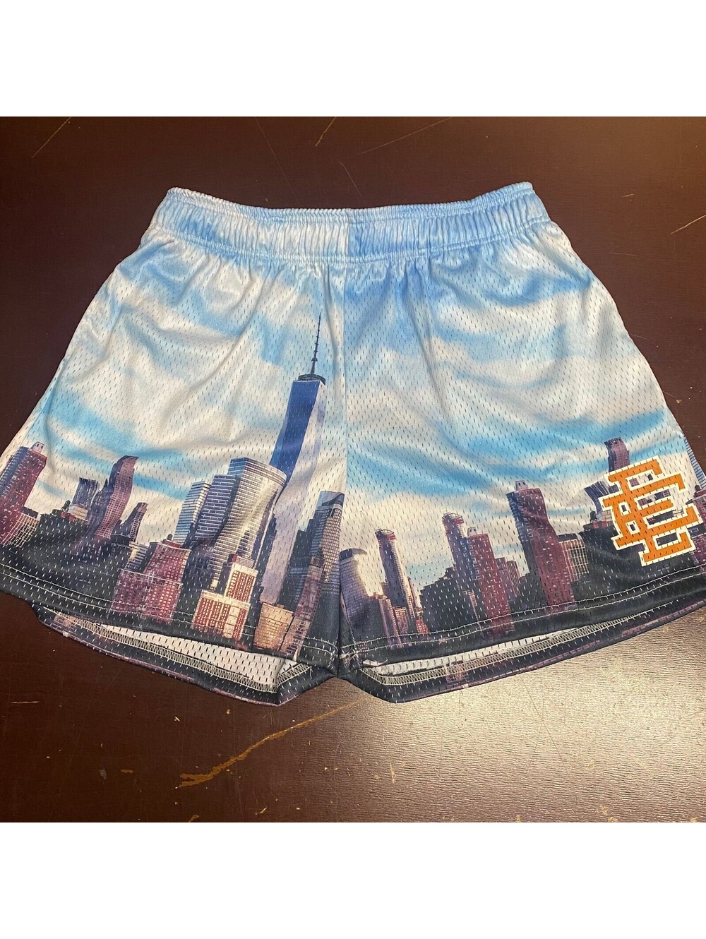 Eric Emanuel Mens Multicolor New York City Skyline Comfort Athletic Shorts Large